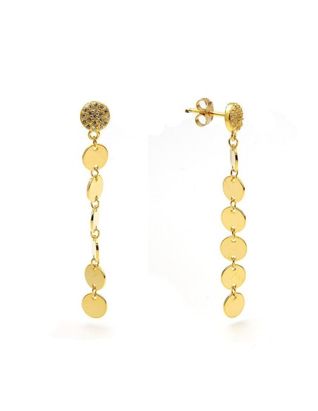 Pendientes Mini Moon Plata De Ley Chapada En Oro