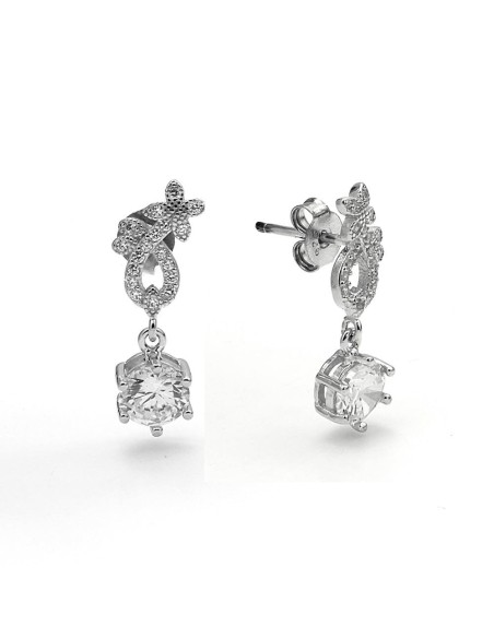 Conjunto  Vuelo Mariposa Circonitas Plata De Ley