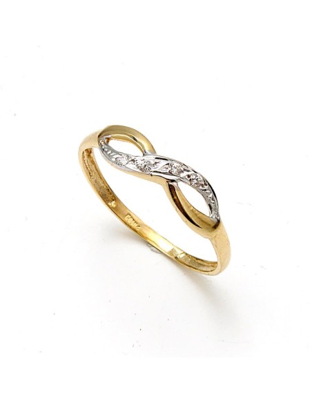 Anillo Infinito Con Circonitas De Oro 18 Kilates