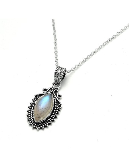 Colgante Queen Piedra Lunar Plata De Ley