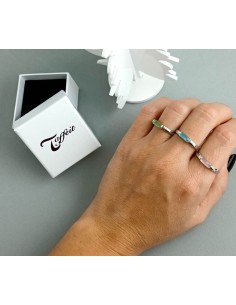 Anillo Deseo Cristal Verde de Plata 2