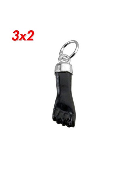 Colgante Plata, Puño Negro Azabache Sintético