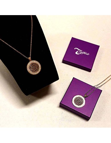 Colgante Mandala Rosé con Nácar en Acero