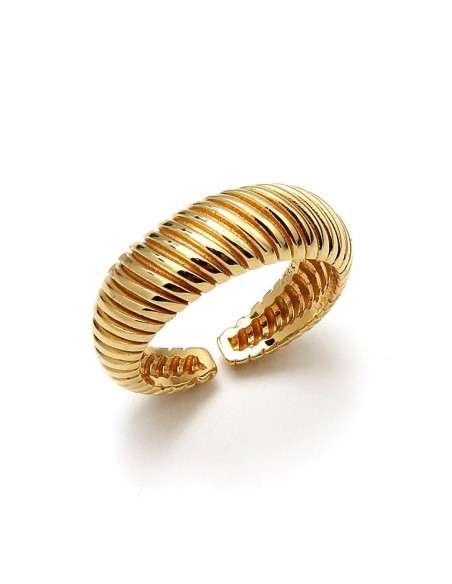 Anillo Espiral De Plata De Ley Chapado En Oro 18 Kilates