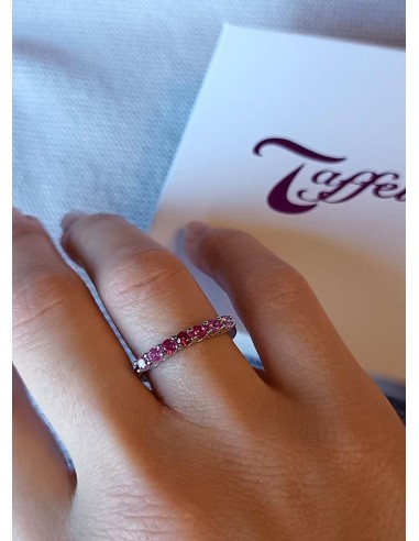Anillo Duquesa Cristales Rosas De Plata De Primera Ley