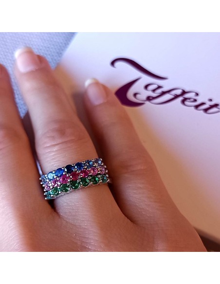 Anillo Duquesa Cristales Rosas De Plata De Primera Ley