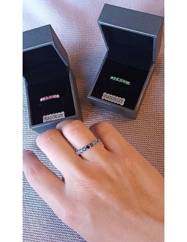 Anillo Duquesa Cristales Rosas De Plata De Primera Ley