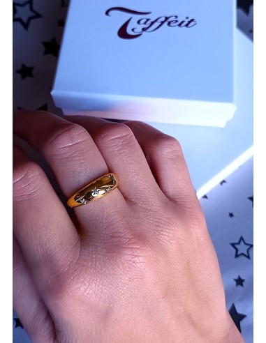Anillo Estrellas De Luz De Plata De Ley Chapado En Oro 18K