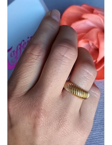 Anillo Espiral De Plata De Ley Chapado En Oro 18 Kilates