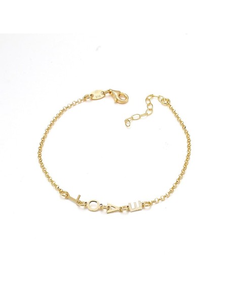Pulsera Love De Plata De Ley Chapada En Oro 18 Kilates