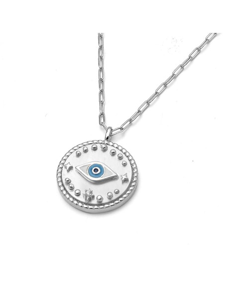 Colgante Ojo Turco De Plata De Primera Ley