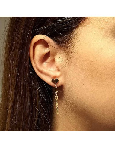 Pendientes Love De Plata De Ley Chapados En Oro 18 Kilates