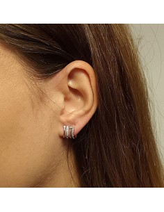 Pendientes Líneas De Brillo De Plata De Primera Ley 2