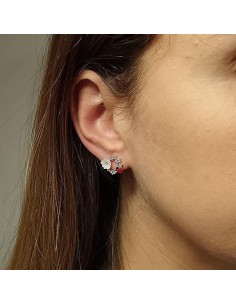 Pendientes Mariquita De Esmalte En Plata De Primera Ley 2