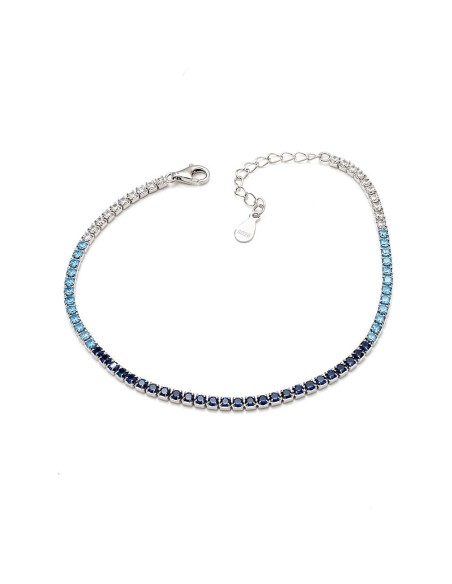 Pulsera Mar Azul De Plata De Primera Ley
