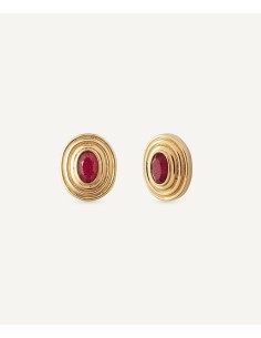 Pendientes Circulares De Ágata Burdeos Vidal & Vidal - Joyería Taffeit