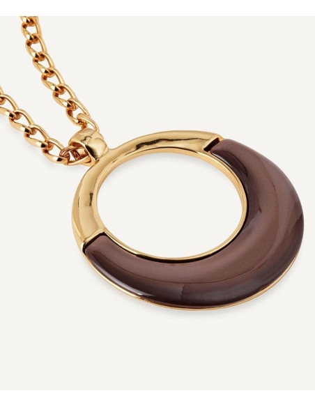 Colgante Y Cadena Chocolat Con Carey Vidal & Vidal - Joyería Taffeit