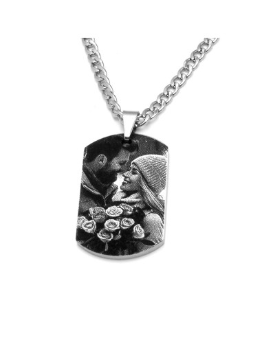 Colgante con fotografía personalizada en acero 19x30 - Joyeria Taffeit