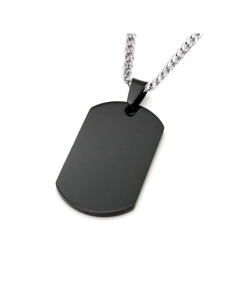 Placa militar negra en acero