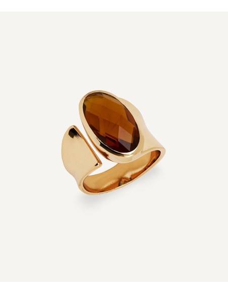 Anillo Ancho Abierto De Piedra Semipreciosa Vidal & Vidal - Taffeit