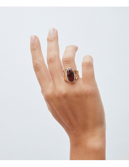 Anillo Ancho Abierto De Piedra Semipreciosa Vidal & Vidal - Taffeit
