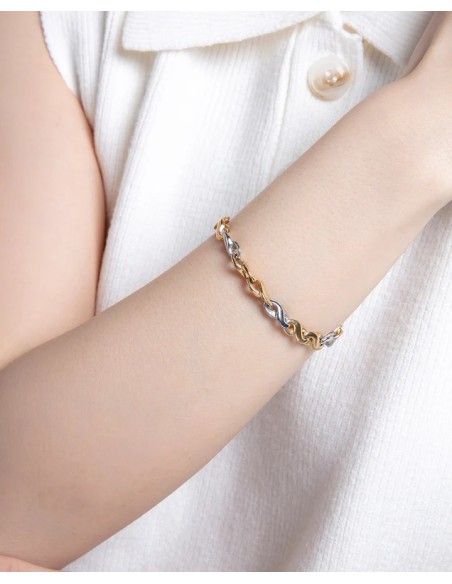 Pulsera Bitono De Acero Inoxidable De Vieroy - Joyería Taffeit