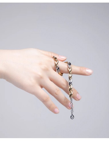Pulsera Bitono De Acero Inoxidable De Vieroy - Joyería Taffeit