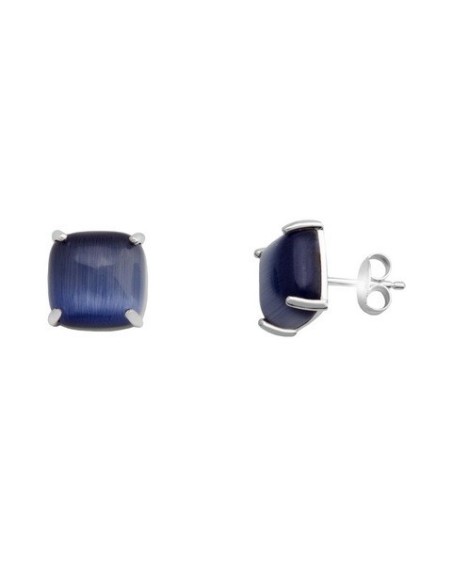 Pendientes Señora Plata con Rodio, Ojo de Gato, PL23402-P-AZ